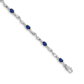 10k White Gold Diamond and Sapphire Bracelet